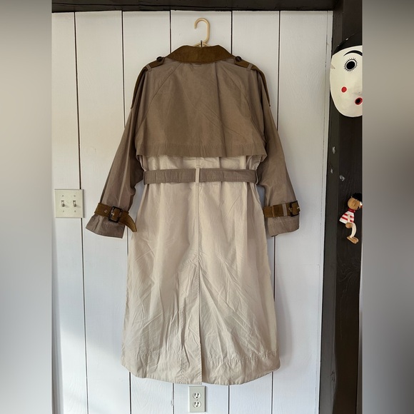 Free People Barbour Ingleby Shower Oatmeal Sz 10 NWT Color Block Contrast Collar - Picture 5 of 16